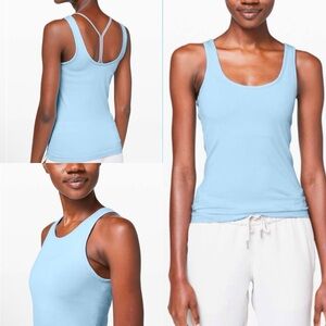 Size 12 NWT Lululemon Seek Simplicity Tank *2-way in Breezy (light blue)